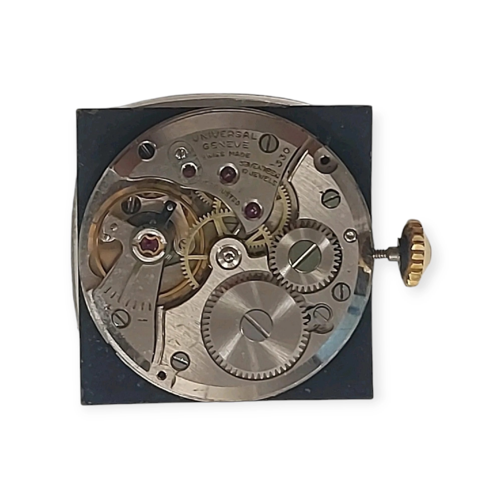 Movimento Meccanico / Calibro Universal Genève 330 Vintage con Quadrante Nero Art Déco e Corona
37/2022-014U - immagine 5