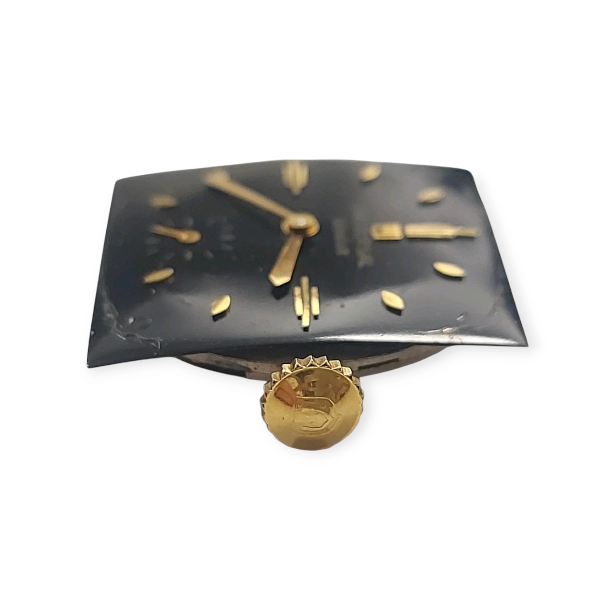 Movimento Meccanico / Calibro Universal Genève 330 Vintage con Quadrante Nero Art Déco e Corona
37/2022-014U - immagine 4