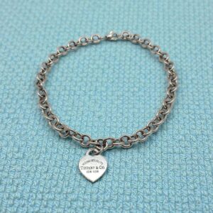 Collana Chain Link Heart Tag in argento Tiffany