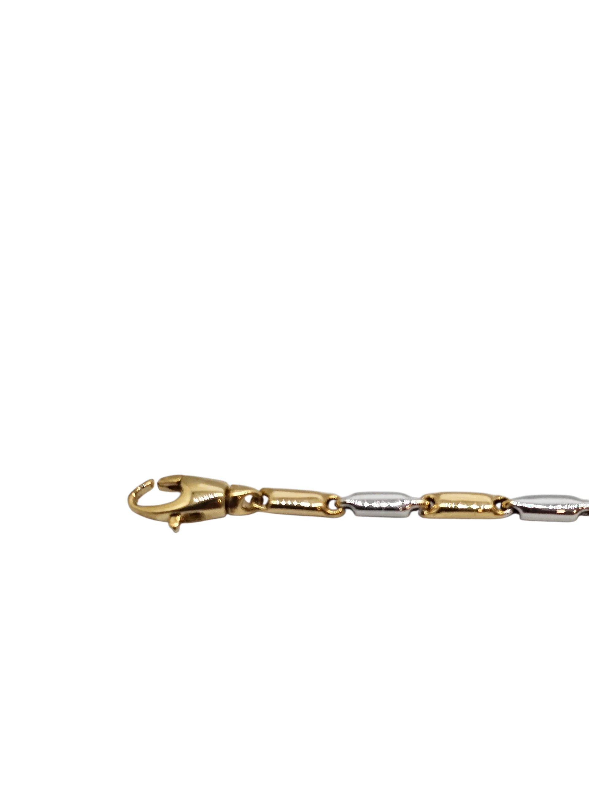 Bracciale Identità Oro 9kt Bicolore Giallo e Bianco - immagine 4