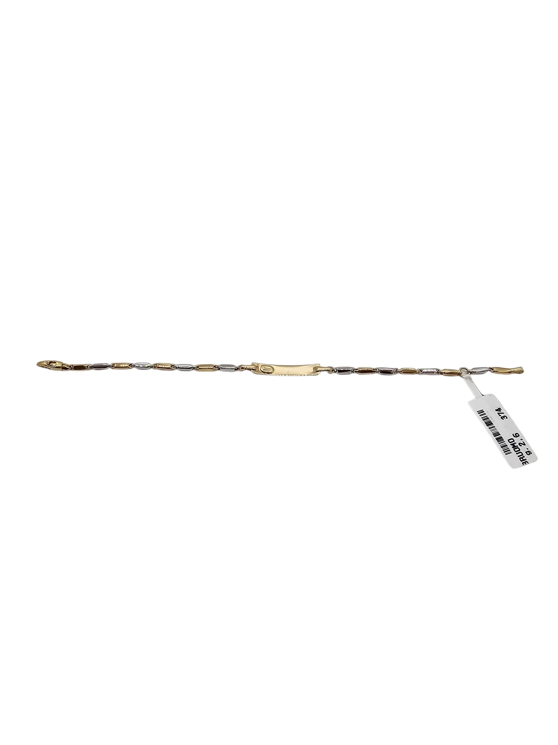 Bracciale Identità Oro 9kt Bicolore Giallo e Bianco - immagine 3