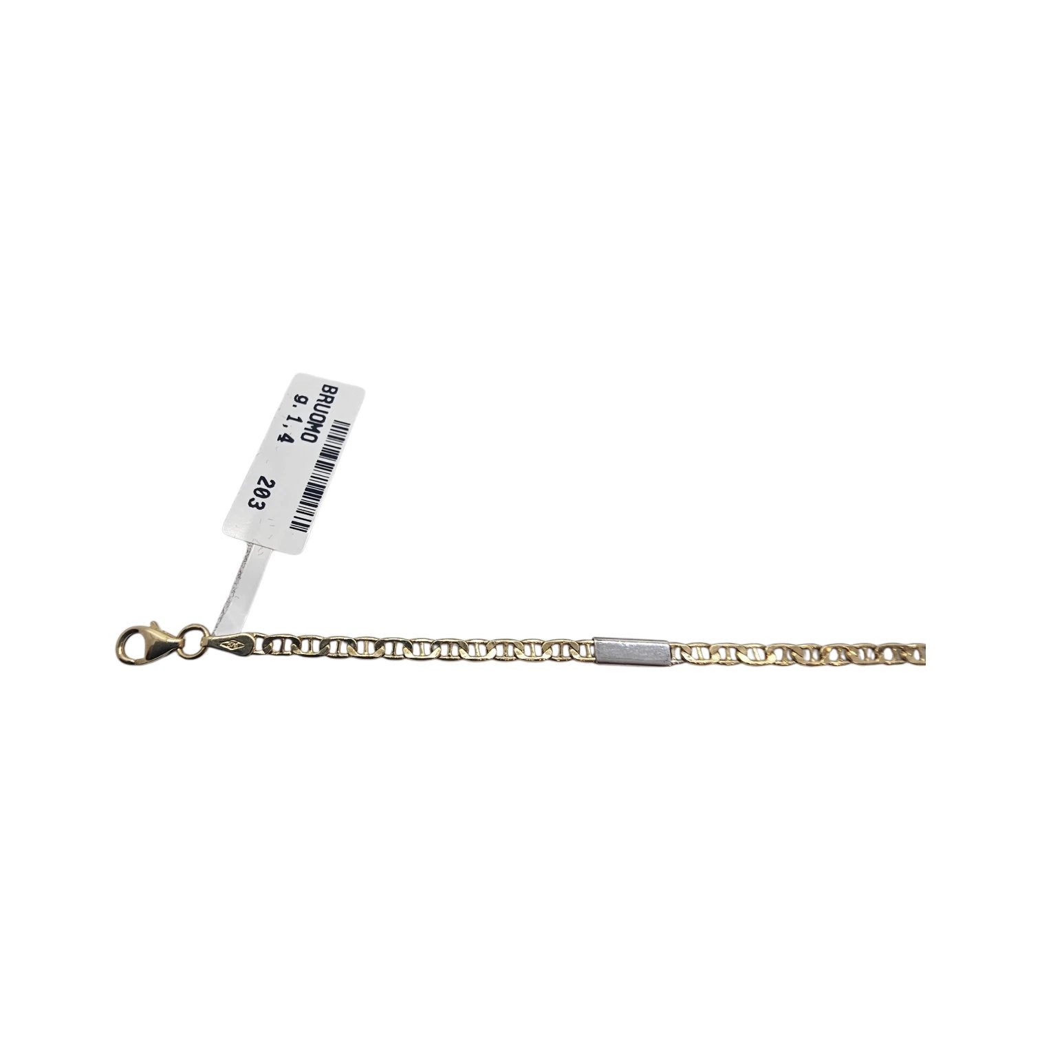 Bracciale Uomo in Oro 9kt Bicolore Maglia Marina con Piastrine - immagine 2