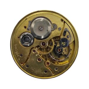 Movimento da tasca vintage Zenith firmato sulla platina con numero di serie 2421928.